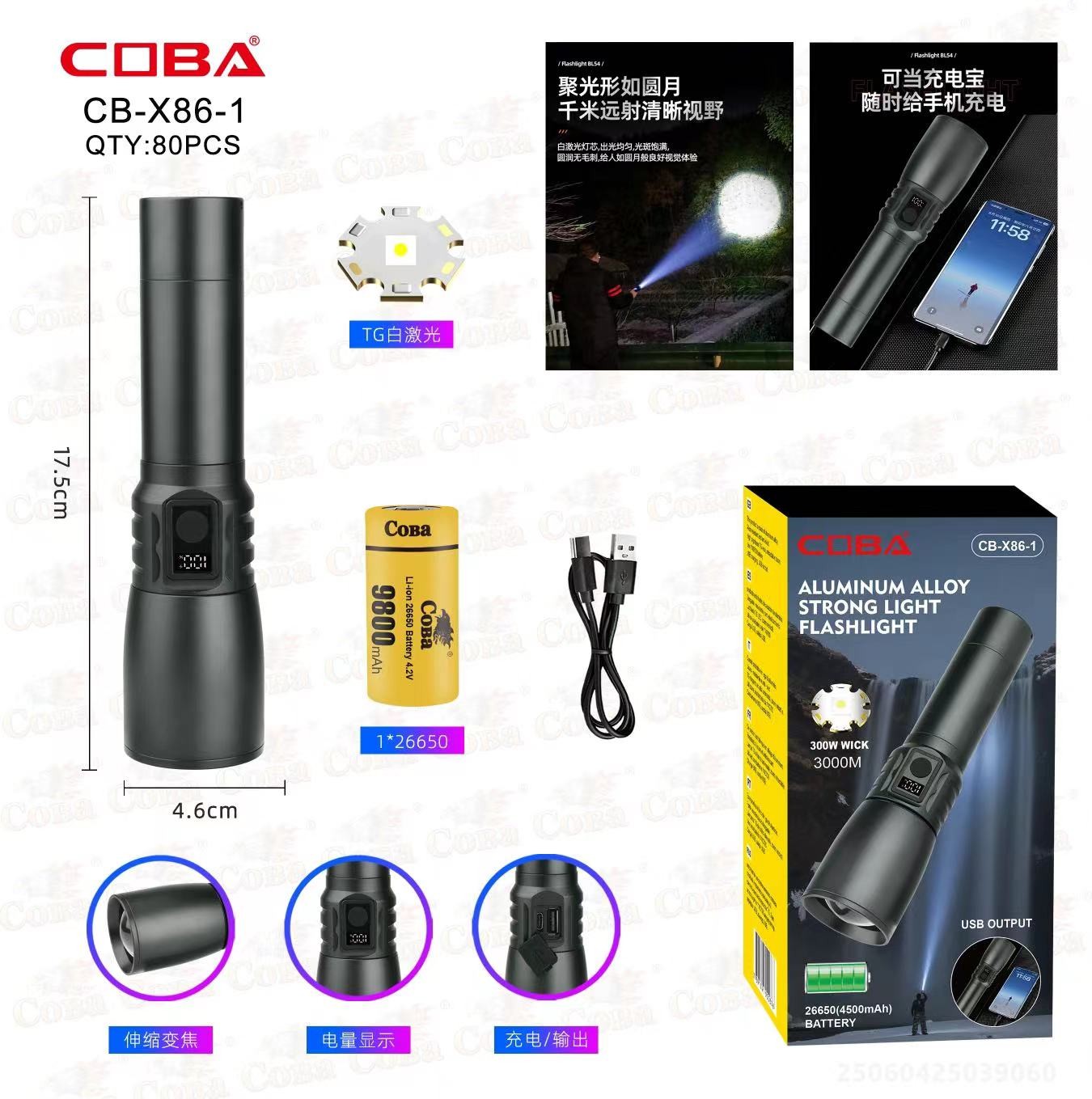 Lanterna COBA CB-X86-1-TG