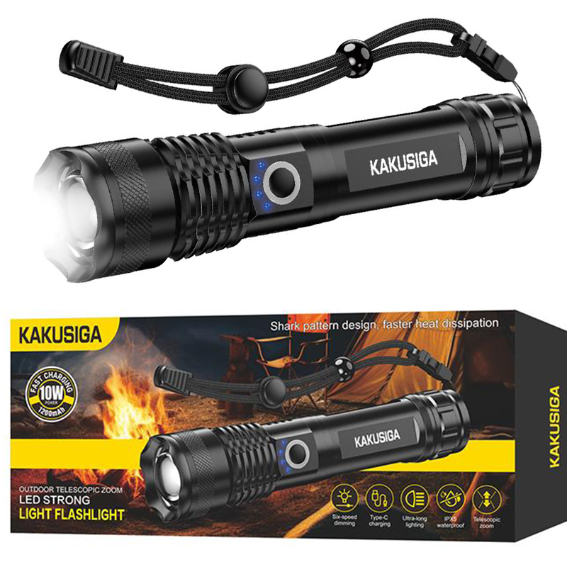 Lanterna LED, Kaku (KSC-1558), Zoom radius 500m, 5 tipuri de iluminari, utilizare ~2h, 1200mAh