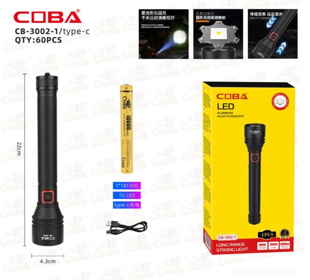 Lanterna COBA CB-3002-1-TG