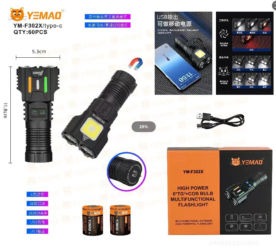Lanternă YEMAO YM-F302X
